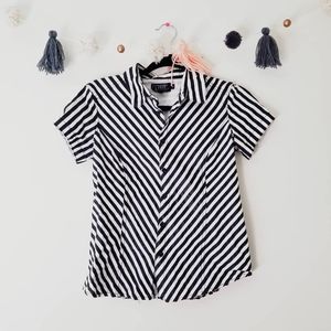 Tripp NYC Striped Fitted Button Up